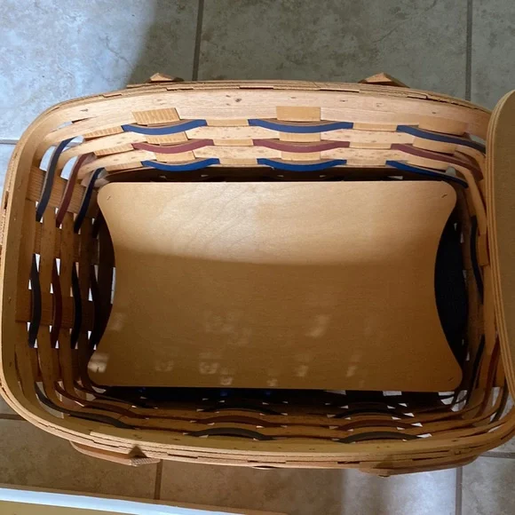 Peterborough Baskets of New Hampshire NEW Vintage Handmade Basket w/Pyrex dish. - Picture 5 of 16